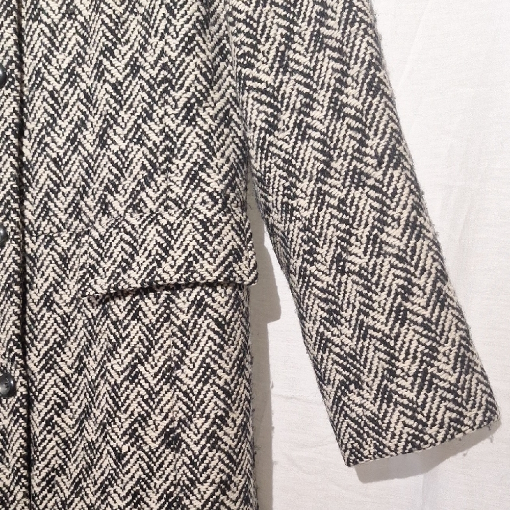 Vintage Classiques Entier Wool Herringbone Trench Coat, Sz 10, NWOT - Picture 8 of 16